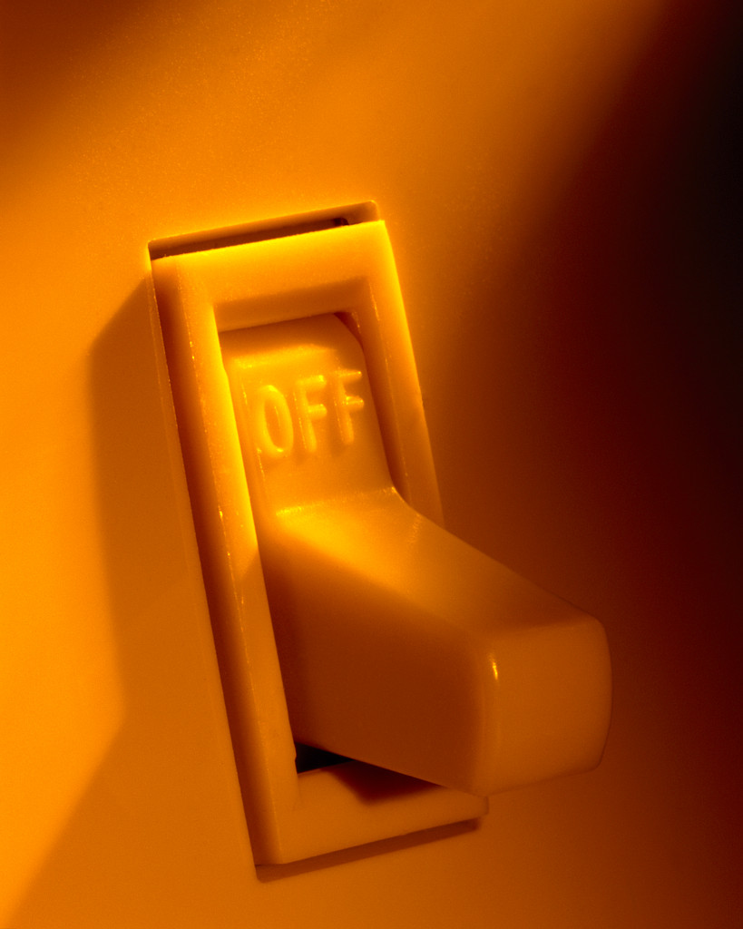 Image of a light switch in the off position